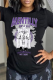 Black Casual Daily Print Patchwork O Neck T-Shirts