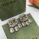 White Street Simplicity Letter Patchwork Rhinestone Earrings