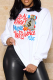 White Street Print Patchwork O Neck Tops