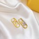 Gold Street Simplicity Letter Patchwork Rhinestone Earrings