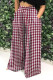 Burgundy Casual Print Patchwork Fold Plus Size