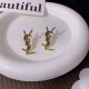 Gold Elegant Letter Patchwork Earrings