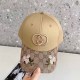 Deep Coffee Street Simplicity Letter Embroidered Patchwork Hat