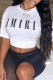 White Street Daily Print Letter O Neck T-Shirts