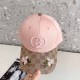Pink Street Simplicity Letter Embroidered Patchwork Hat