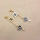 Black Gold Street Simplicity Letter Chains Earrings