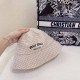 Cream White Street Simplicity Letter Patchwork Hat