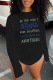 Black Street Print Letter O Neck Tops
