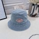 Baby Blue Street Simplicity Geometric Embroidered Patchwork Hat