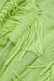 Green Sexy Casual Solid Hollowed Out O Neck Skinny Romper