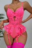 White Sexy Solid Hollowed Out Patchwork Backless Lingerie
