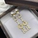 White Gold Elegant Letter Patchwork Earrings