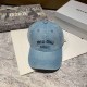 Baby Blue Street Simplicity Letter Patchwork Hat