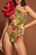 Red Sexy Print Backless Swimwears (With Paddings)