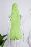 Green Sexy Casual Solid Hollowed Out O Neck Skinny Romper
