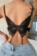 Black Sexy Solid Butterfly Patchwork Backless Lingerie