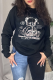 Black Street Daily Print Patchwork O Neck Tops