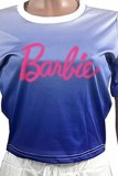 Red Casual Gradual Change Print Fold Letter O Neck Short Sleeve Two Pieces