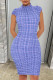 Purple Elegant Solid Patchwork Half A Turtleneck Wrapped Skirt Dresses