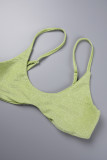 Gold Sexy Casual Solid Backless Spaghetti Strap Sleeveless Two Pieces