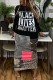 Black White Casual Print Patchwork O Neck Long Sleeve Dresses