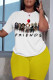 Yellow Casual Skull Head Print Basic O Neck Short Sleeve Two Pieces