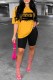 Ginger Casual Print Letter O Neck Short Sleeve Two Pieces