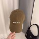 Khaki Street Simplicity Letter Patchwork Hat