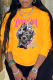 Yellow Casual Print Patchwork O Neck Tops