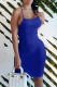 Blue Sexy Casual Solid Backless Spaghetti Strap Sleeveless Dress Dresses