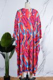 Pink Casual Print Patchwork Cardigan Collar Long Sleeve Two Pieces