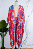 Pink Casual Print Patchwork Cardigan Collar Long Sleeve Two Pieces