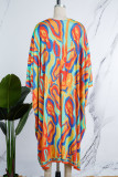 Pink Casual Print Patchwork Cardigan Collar Long Sleeve Two Pieces