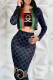 Black Casual Print Letter Long Sleeve Three Pieces