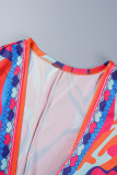 Pink Casual Print Patchwork Cardigan Collar Long Sleeve Two Pieces