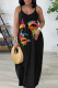 Colour Sexy Casual Print Backless Spaghetti Strap Long Dress Dresses