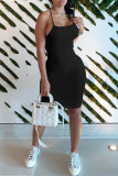 Red Sexy Casual Solid Backless Spaghetti Strap Sleeveless Dress Dresses