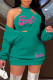 Lake Green Casual Letter Print Basic Half A Turtleneck Long Sleeve Two Pieces