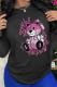 Black Casual Street Print Patchwork O Neck Tops