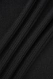 Rose Red Sexy Casual Solid Backless U Neck Sling Dress Dresses