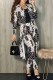 Black Casual Print Letter Cardigan Collar Long Sleeve Two Pieces