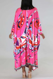 Pink Casual Print Patchwork Cardigan Collar Long Sleeve Two Pieces