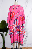 Pink Casual Print Patchwork Cardigan Collar Long Sleeve Two Pieces
