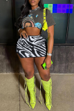 Rose Red Sexy Striped Patchwork Skinny Straight Full Print Bottoms