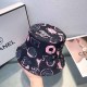 Black Street Print Letter Hat