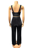 Red Sexy Casual Solid Backless V Neck Sleeveless Two Pieces