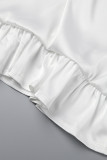 White Sexy Solid Backless Cross Straps Spaghetti Strap Sleeveless Dress Dresses