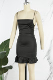 White Sexy Solid Backless Cross Straps Spaghetti Strap Sleeveless Dress Dresses