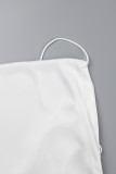 White Sexy Solid Backless Cross Straps Spaghetti Strap Sleeveless Dress Dresses