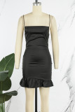 White Sexy Solid Backless Cross Straps Spaghetti Strap Sleeveless Dress Dresses